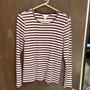 Striped Red and White Women's Top